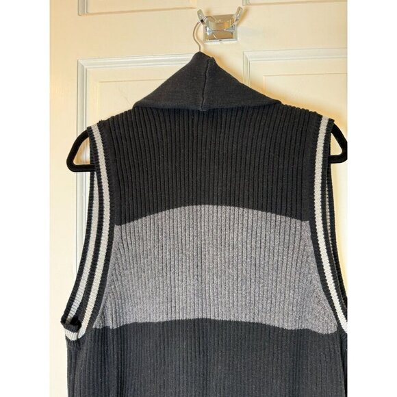 American Rag Cie Men's Sweater Grey & Black Sweater Vest with Wood Buttons XXL - Picture 10 of 12